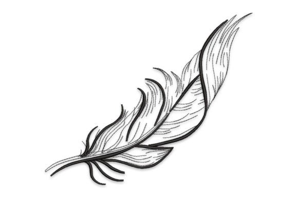 Bird Feather Embroidery Design