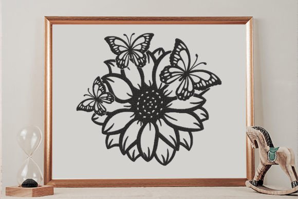 Butterfly and Floral Embroidery Design