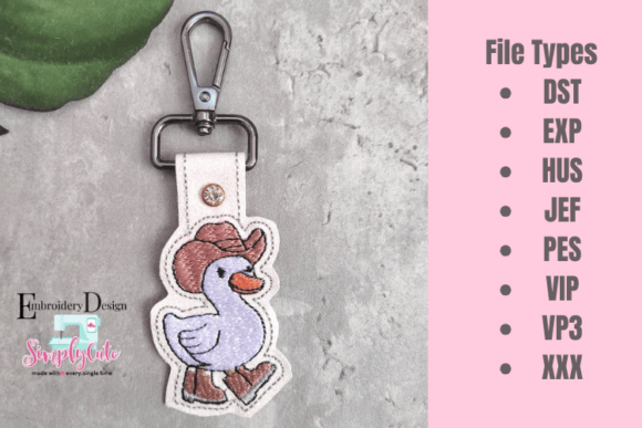 Cowboy Duck ITH Snap Tab Key Fob