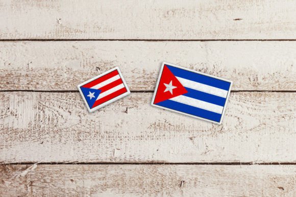 Cuba or Puerto Rico Flag Feltie Applique