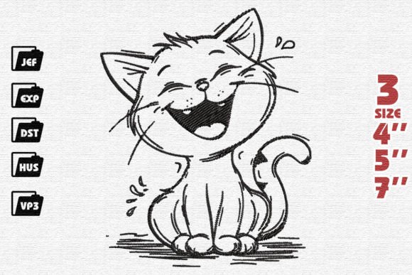 Cute Cartoon Kitten Laughing