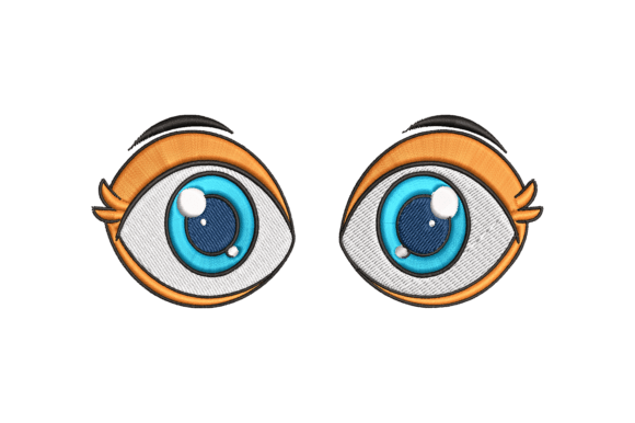 Cute Eyes Embroidery Design