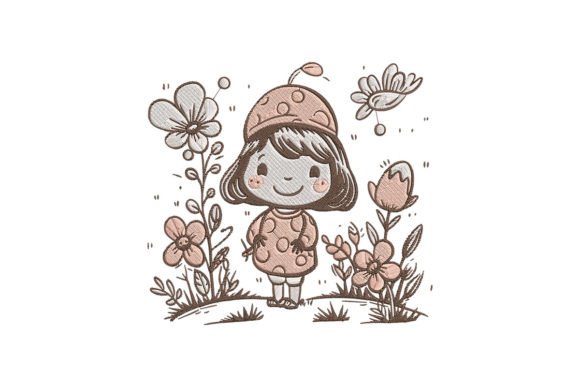 Cute Girl with Flowers