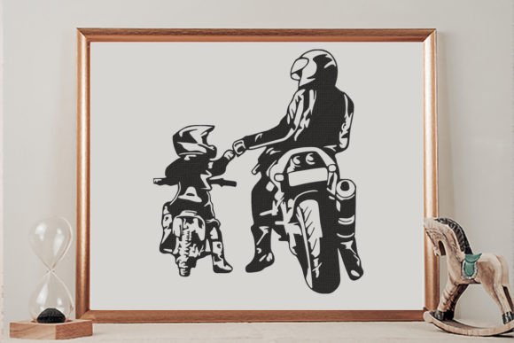 Dad and Son Embroidery Design
