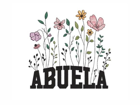 Floral Abuela Embroidery Design