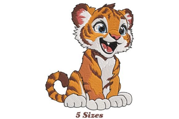 Funny Tiger Embroidery Design
