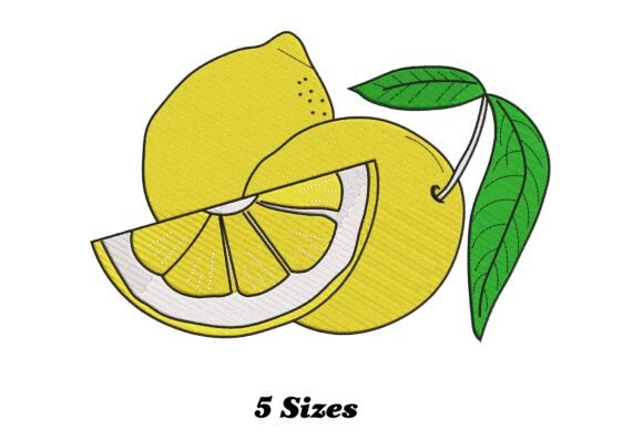 Lemon Fruit Embroidery Design