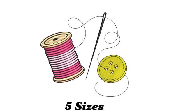 Needle Sewing and Spool with Threads