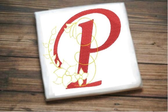 P Letter Vine Monogram Flower
