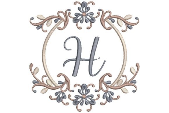 Single Monogram in Frame Letter H
