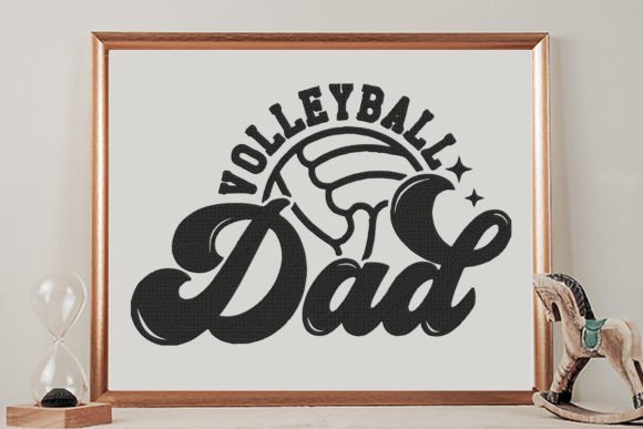 Volleyball Dad Embroidery Design
